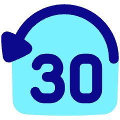 Button Jump Backward 30 Icon from Plump Pop Set
