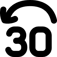 Button Jump Backward 30 Icon from Flex Solid Set