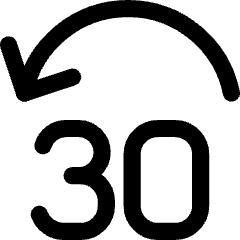 Button Jump Backward 30 Icon from Core Line Set