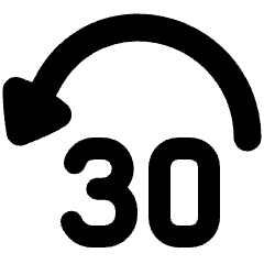Button Jump Backward 30 Icon from Plump Solid Set