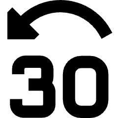 Button Jump Backward 30 Icon from Sharp Remix Set