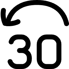 Button Jump Backward 30 Icon from Flex Line Set