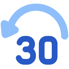 Button Jump Backward 30 Icon from Plump Flat Set