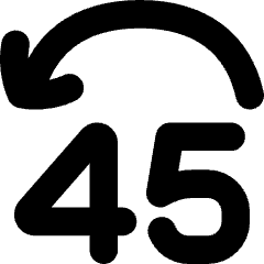 Button Jump Backward 45 Icon from Flex Solid Set