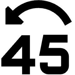 Button Jump Backward 45 Icon from Sharp Solid Set