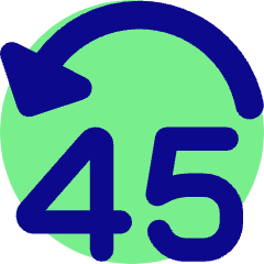 Button Jump Backward 45 Icon from Core Pop Set