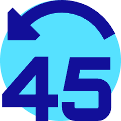 Button Jump Backward 45 Icon from Sharp Pop Set