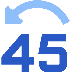 Button Jump Backward 45 Icon from Sharp Flat Set