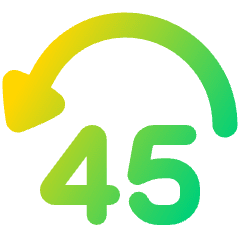 Button Jump Backward 45 Icon from Plump Gradient Set