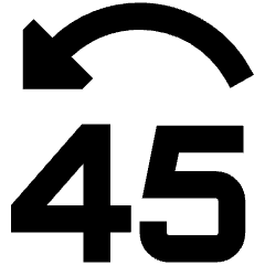 Button Jump Backward 45 Icon from Sharp Remix Set