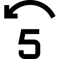 Button Jump Backward 5 Icon from Sharp Line Set