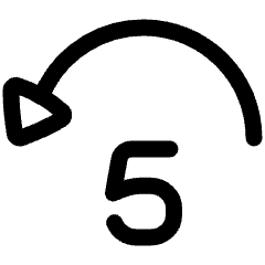 Button Jump Backward 5 Icon from Plump Line Set