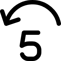 Button Jump Backward 5 Icon from Core Line Set