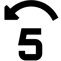 Button Jump Backward 5 Icon from Sharp Solid Set