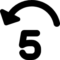 Button Jump Backward 5 Icon from Core Solid Set