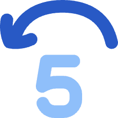 Button Jump Backward 5 Icon from Flex Flat Set