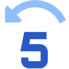 Button Jump Backward 5 Icon from Sharp Flat Set