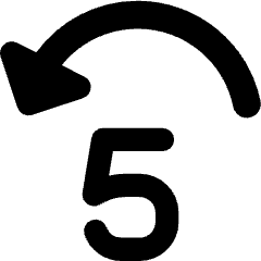 Button Jump Backward 5 Icon from Core Remix Set