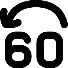 Button Jump Backward 60 Icon from Flex Solid Set