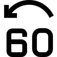 Button Jump Backward 60 Icon from Sharp Line Set