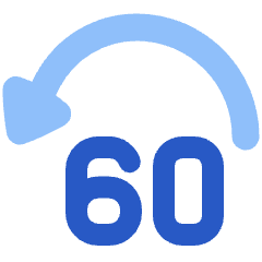 Button Jump Backward 60 Icon from Plump Flat Set