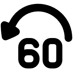 Button Jump Backward 60 Icon from Plump Solid Set