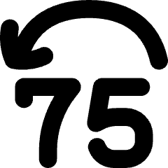 Button Jump Backward 75 Icon from Flex Solid Set