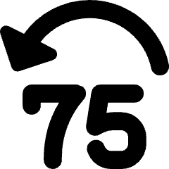 Button Jump Backward 75 Icon from Core Solid Set