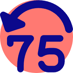 Button Jump Backward 75 Icon from Core Pop Set