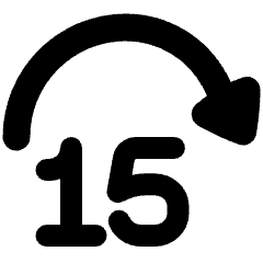 Button Jump Forward 15 Icon from Plump Solid Set
