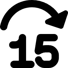 Button Jump Forward 15 Icon from Core Solid Set
