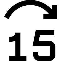 Button Jump Forward 15 Icon from Sharp Line Set