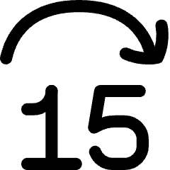 Button Jump Forward 15 Icon from Flex Line Set