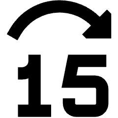 Button Jump Forward 15 Icon from Sharp Solid Set