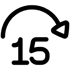 Button Jump Forward 15 Icon from Plump Line Set