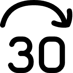 Button Jump Forward 30 Icon from Flex Line Set