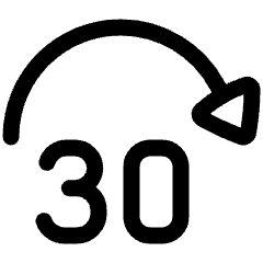 Button Jump Forward 30 Icon from Plump Line Set