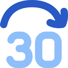 Button Jump Forward 30 Icon from Flex Flat Set