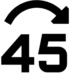 Button Jump Forward 45 Icon from Sharp Solid Set