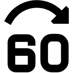 Button Jump Forward 60 Icon from Sharp Solid Set