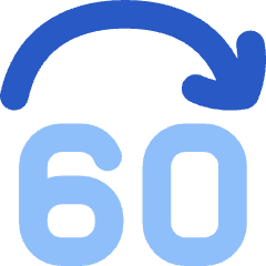 Button Jump Forward 60 Icon from Flex Flat Set