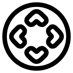 Button Move Circle Icon from Plump Line Set