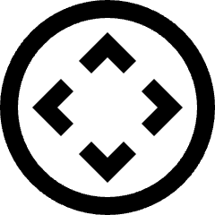 Button Move Circle Icon from Sharp Line Set