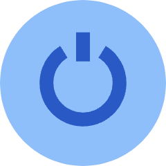 Button Power Circle 1 Icon from Sharp Flat Set