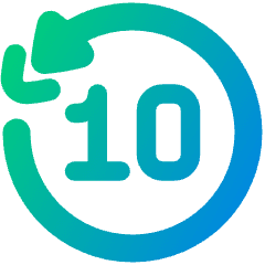 Button Skip Backward 10 Icon from Plump Gradient Set