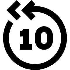 Button Skip Backward 10 Icon from Sharp Line Set
