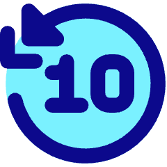 Button Skip Backward 10 Icon from Core Pop Set