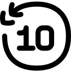 Button Skip Backward 10 Icon from Flex Line Set