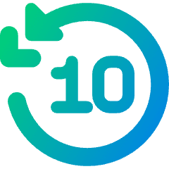 Button Skip Backward 10 Icon from Core Gradient Set