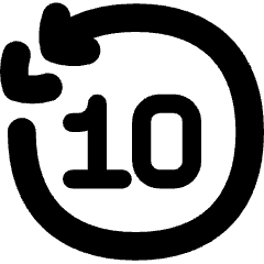 Button Skip Backward 10 Icon from Flex Solid Set